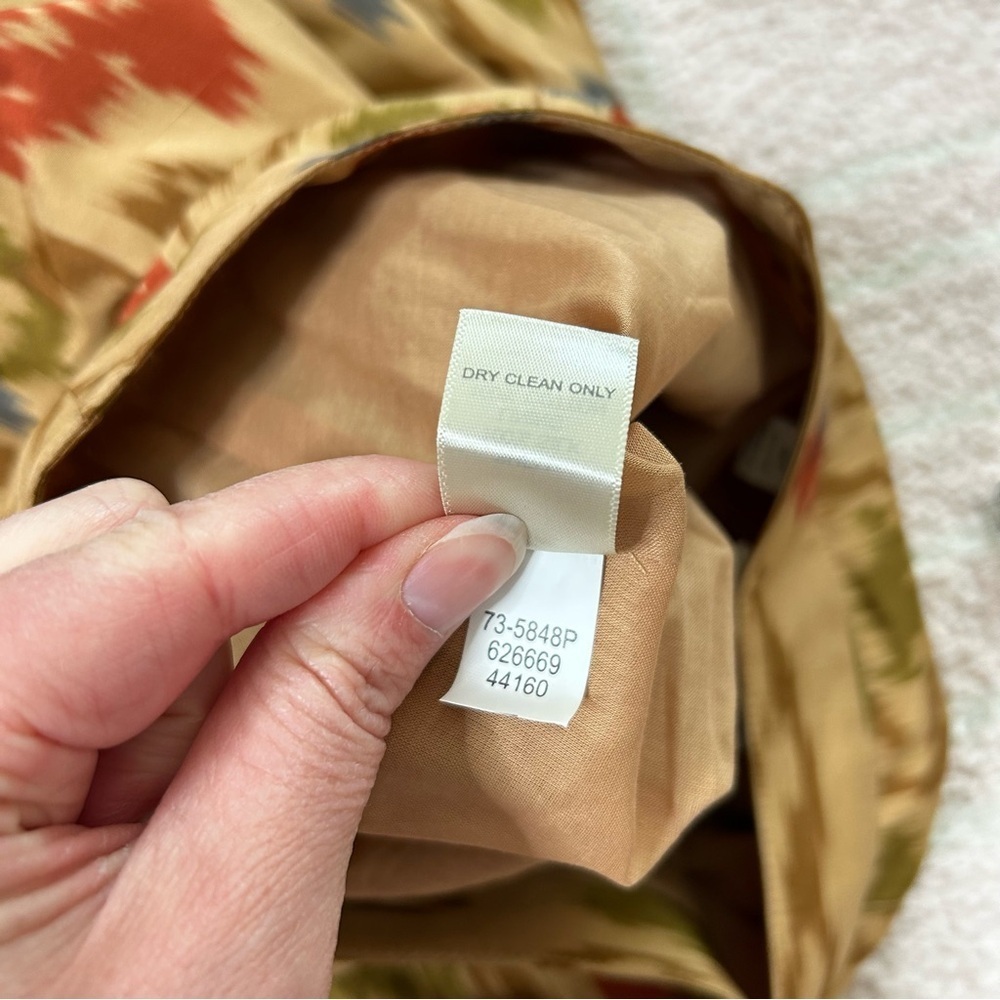 NWT J Jill Floral Ikat Silk A Line Skirt Size 8 Petite Spring Holiday Office - Picture 5 of 13